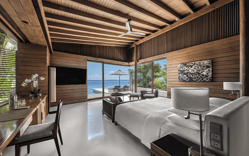 deluxe beach pool villa bedroom compressed
