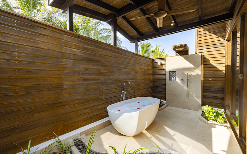 nala romantic beach villa outdoor bathroom special setup compressed