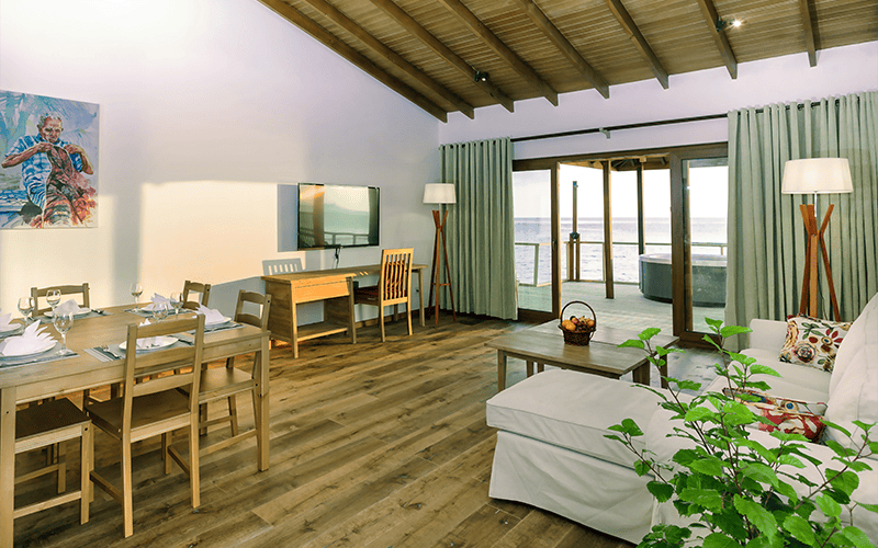 8 . two bedroom water villa suite with spa tub (4) compressed