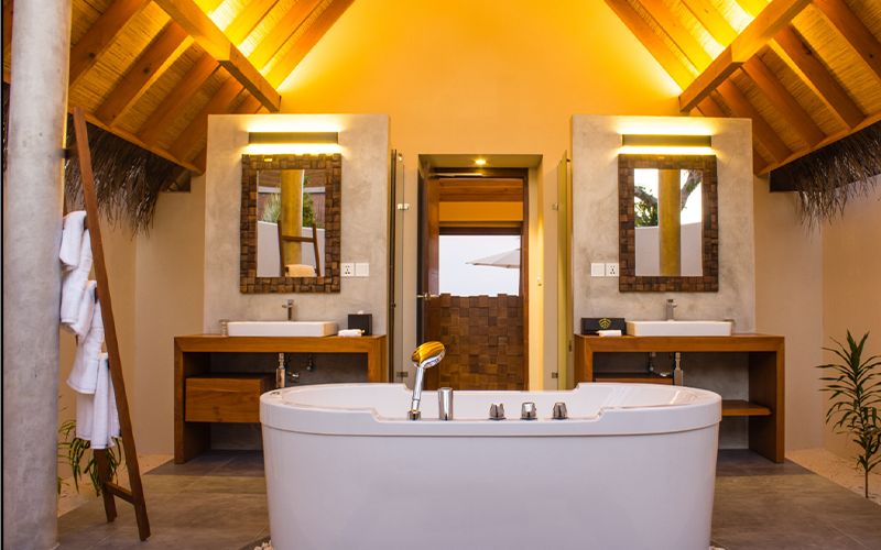 pool beach villa bathroom