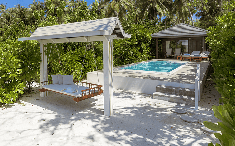 royal island beach pool villa beach swing 4k compressed
