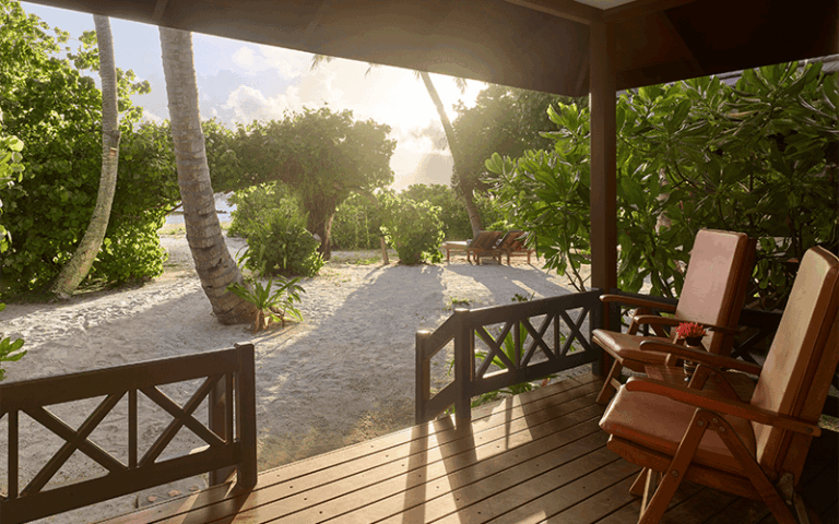 royal island sunset beach villa veranda 4k compressed
