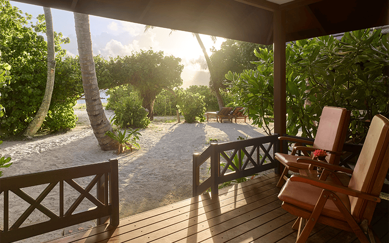 royal island sunset beach villa veranda 4k compressed