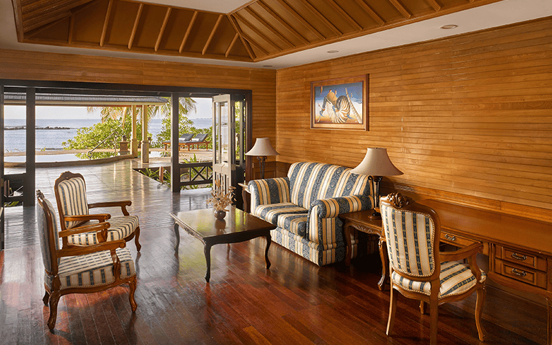 royal island two bedroom beach pool residence living room 4k compressed