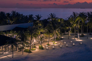 oblu select lobigili island aerial sunset ylang ylang beach compressed