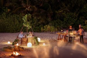 oblu select sangeli private beach bbq sunset dinner lifestyle 12 2024 02 aspect ratio 800 520