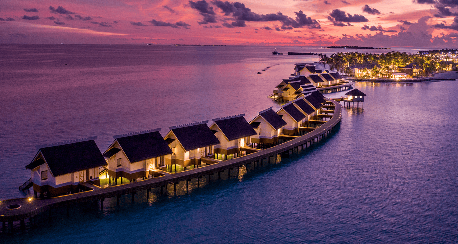 slm aerial overwater villa sunset v2